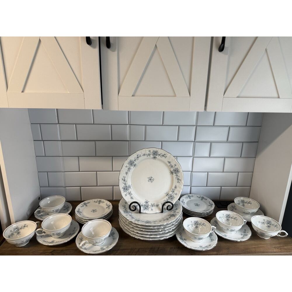 Vintage Winterling Bavaria Germany China Blue Roses 29 Pieces